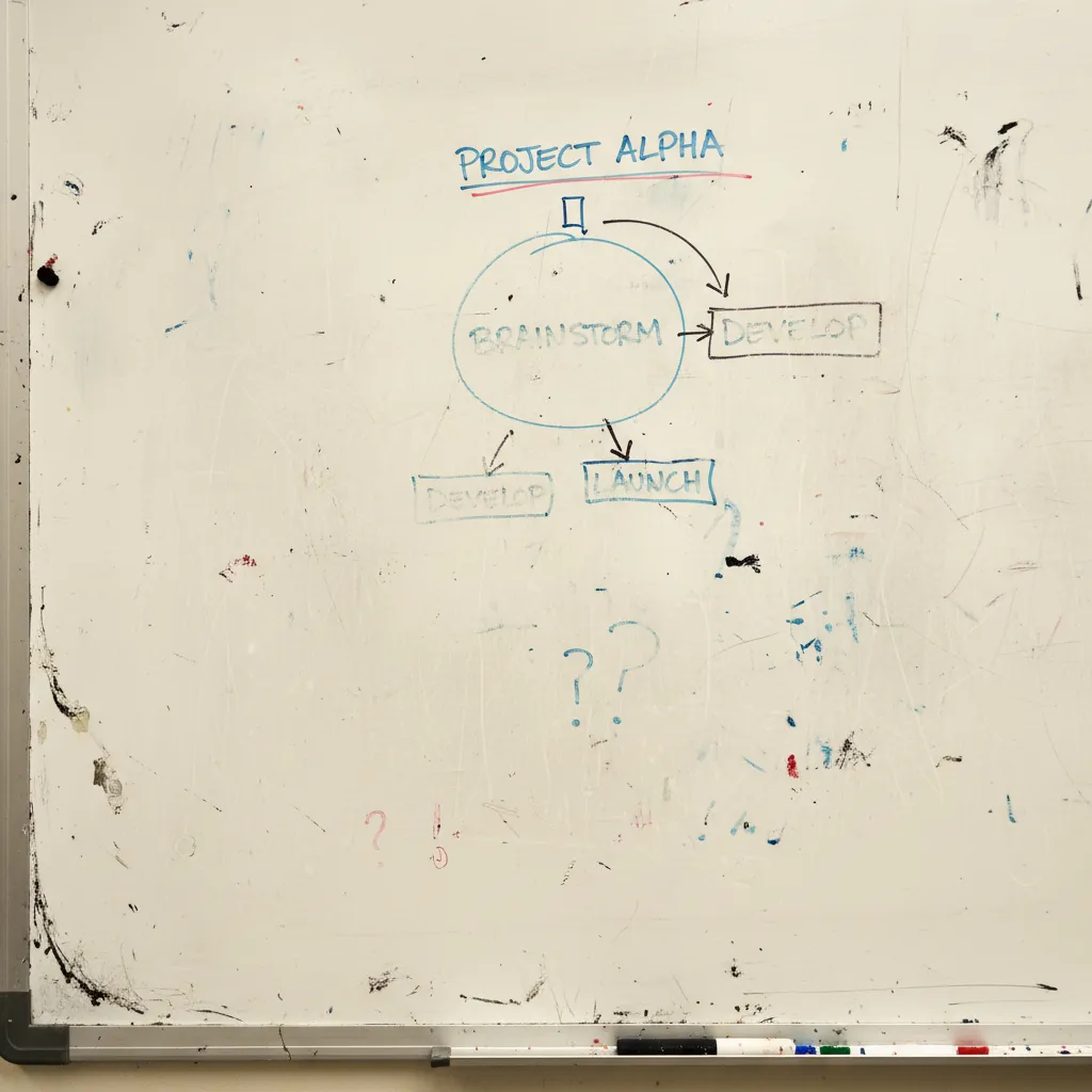 Macroeconomics whiteboard covered in chaotic notes before using the Feynman technique