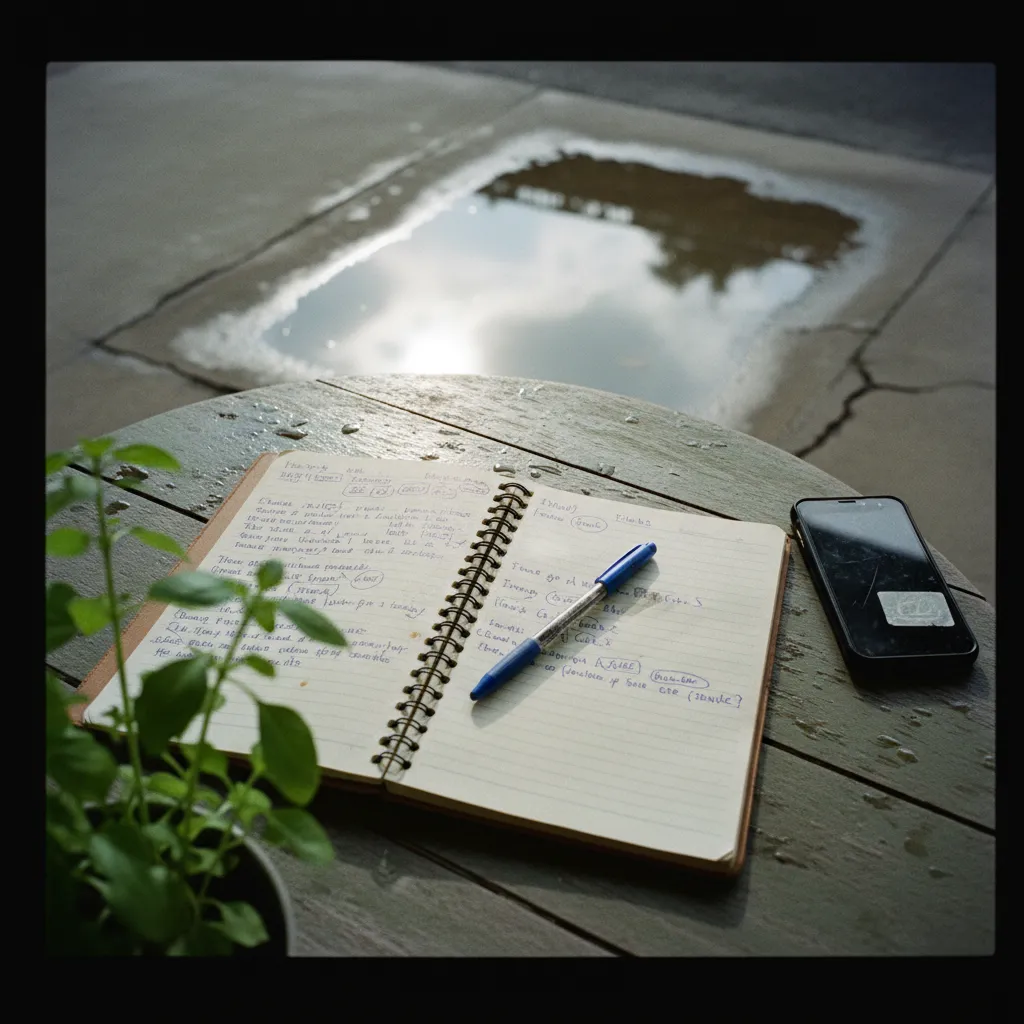 Language learner practicing conversation with a native speaker while referencing notes from an AI language app