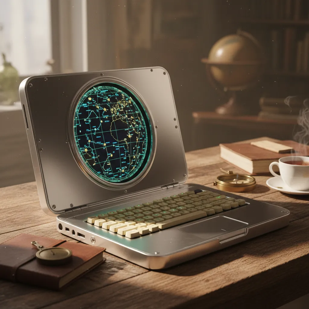 A language learner looking intensely at a laptop screen while gesturing during an AI debate