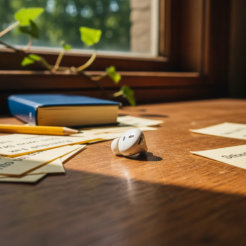 Diagram showing the confidence ladder method for using translation earbuds