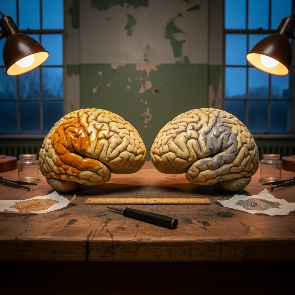 Diagram showing brain activation when hearing your own voice versus a stranger's voice during language practice