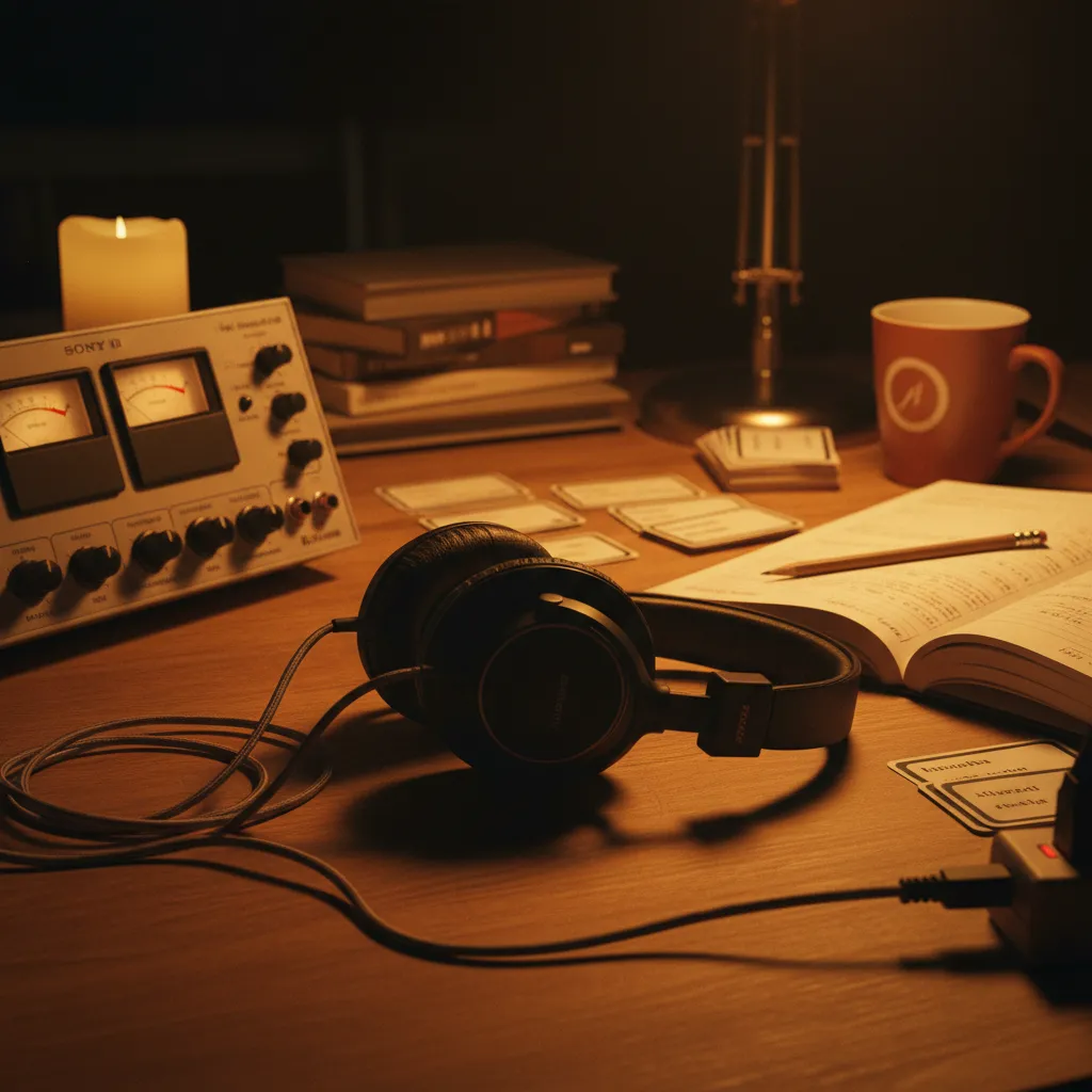 Visualization of AI analyzing vocal tone patterns during a language learning session