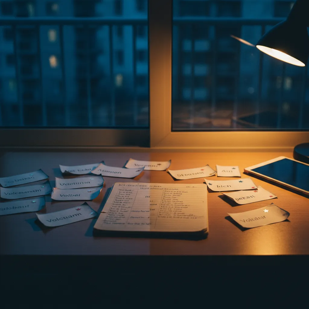 Milestone chart showing bilingual vocabulary growth over three years of AI-assisted practice