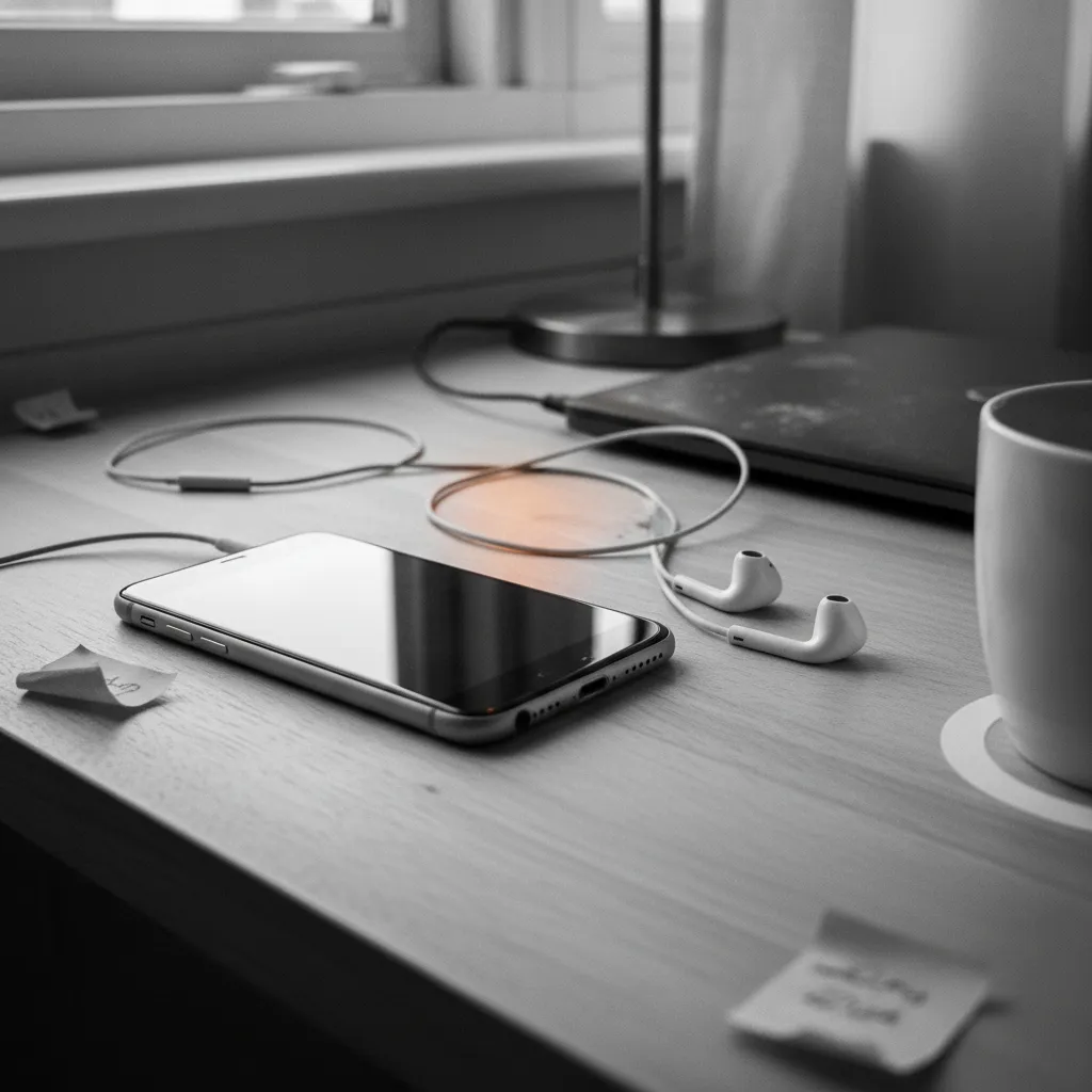 Remote worker practicing language phrases on an AI app between video calls