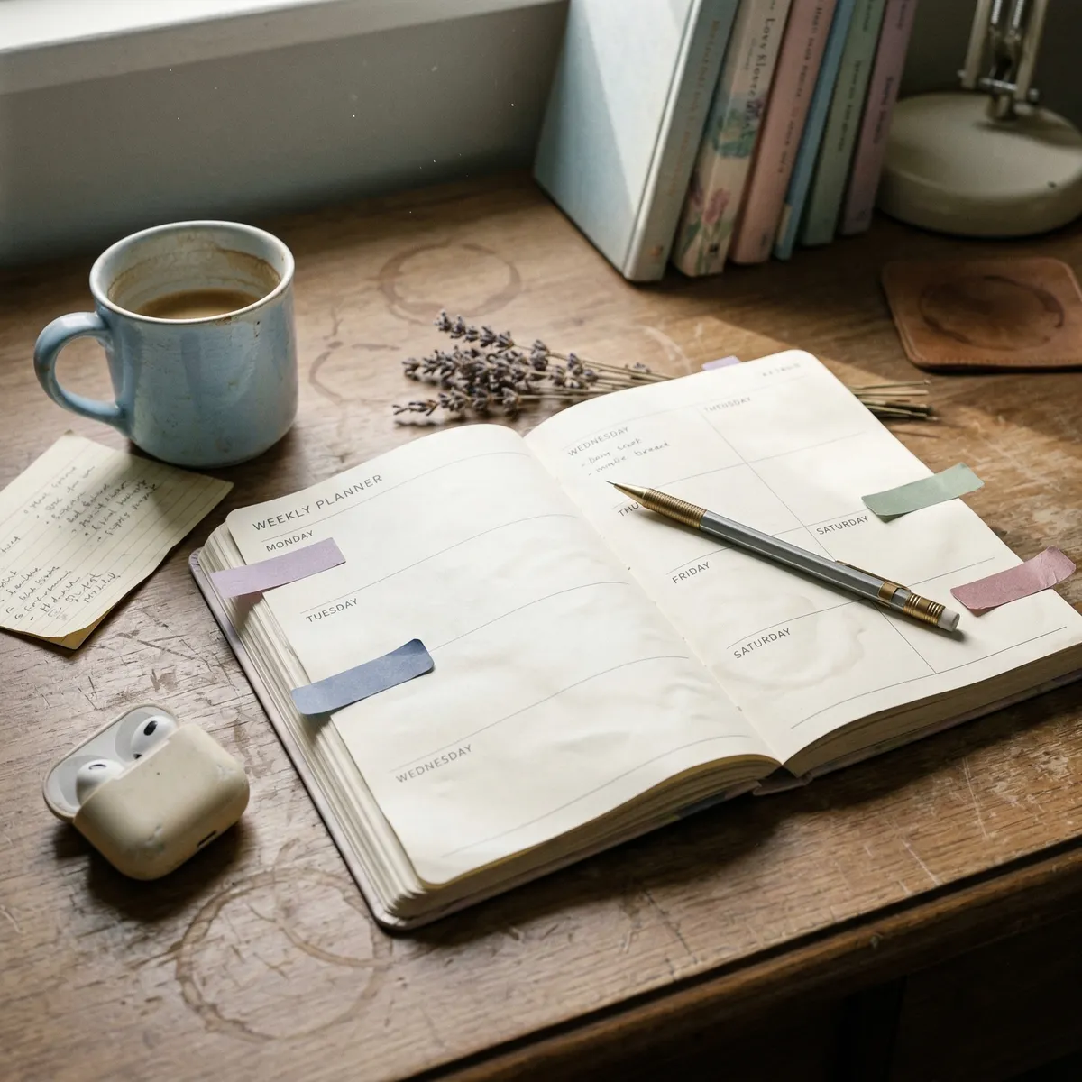 Weekly hybrid language learning schedule showing 3 AI sessions and 1 human conversation session