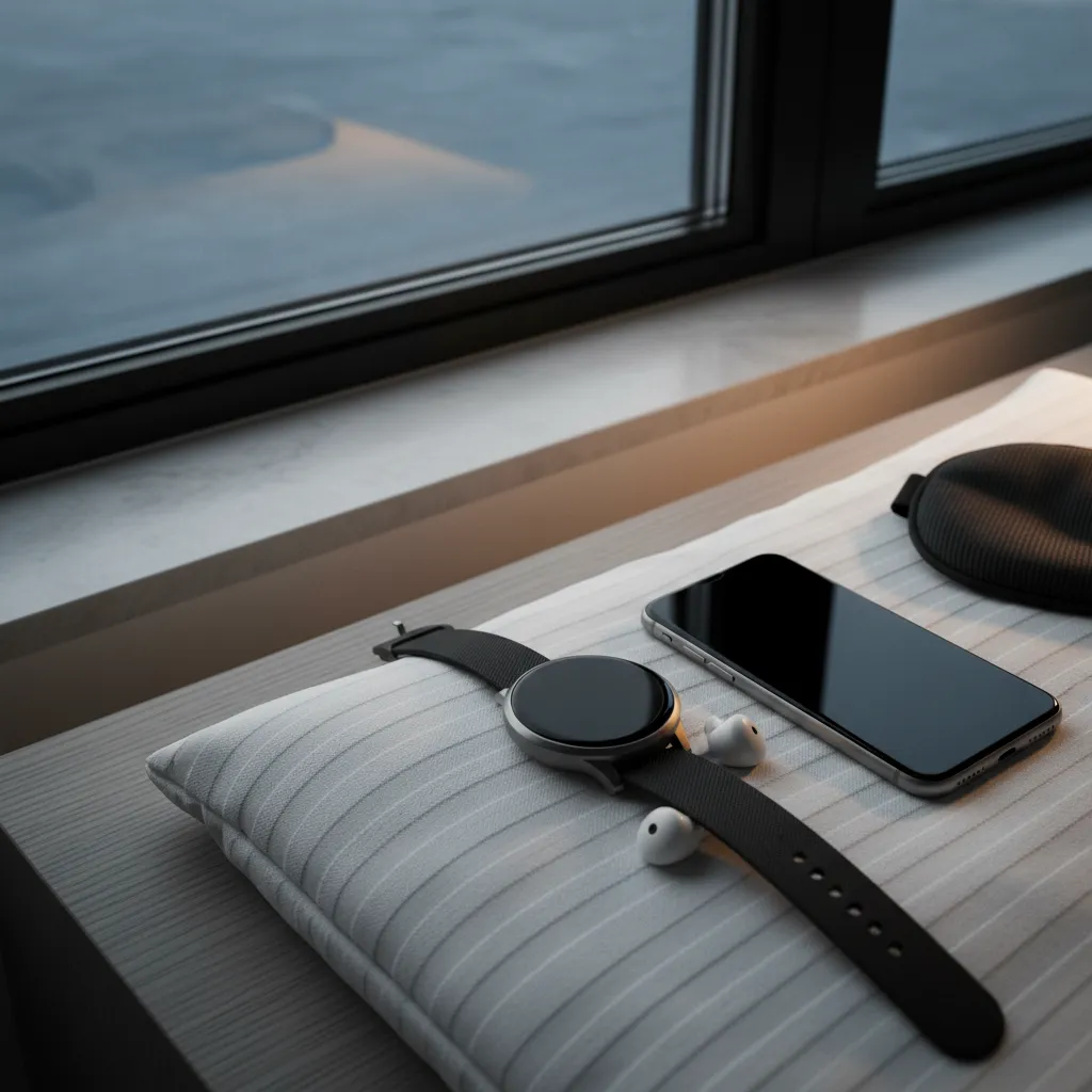 Smartphone showing an AI language learning app synced with sleep data from a wearable device
