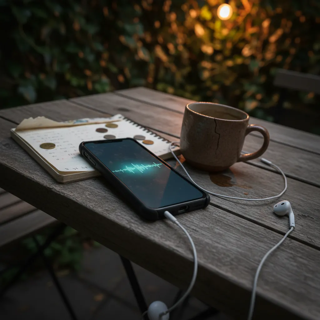 Student practicing pronunciation with an AI language app on their phone