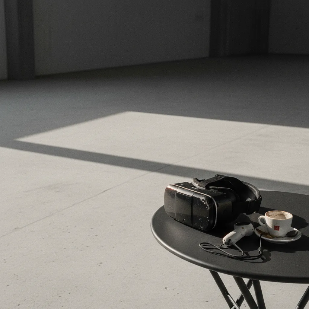 VR learner practicing conversation in a virtual Paris cafe scene