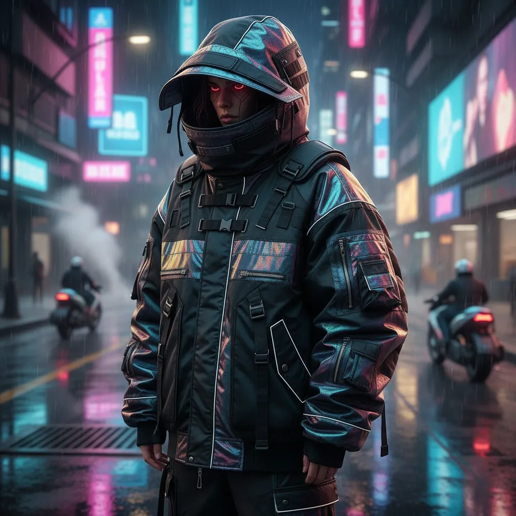 Korean aesthetic AI portrait showcasing a dark cyberpunk Kpop idol concept