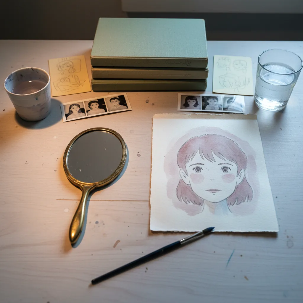 Example of a high quality selfie transformed into a Spirited Away style Ghibli portrait