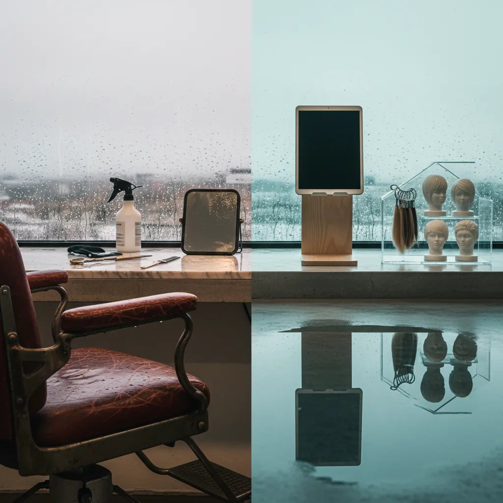 AI virtual hairstyle try-on showing different haircut previews on the same face