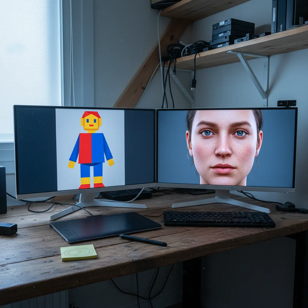 AI-generated realistic portrait from gaming avatar used as social media profile picture