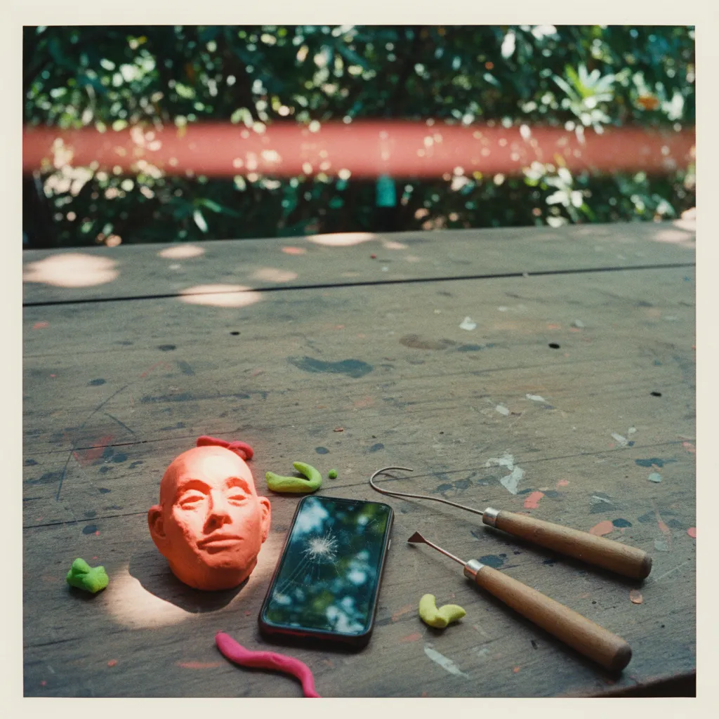 Side-by-side comparison of original selfie and AI-generated Wallace and Gromit style clay figure portrait