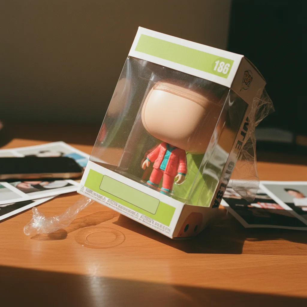 Custom AI Funko Pop portrait inside window-box packaging with name banner