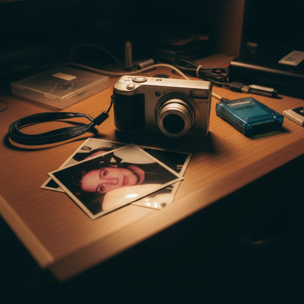 Before and after comparison of a modern selfie transformed into a Y2K 2006 digicam aesthetic using AI