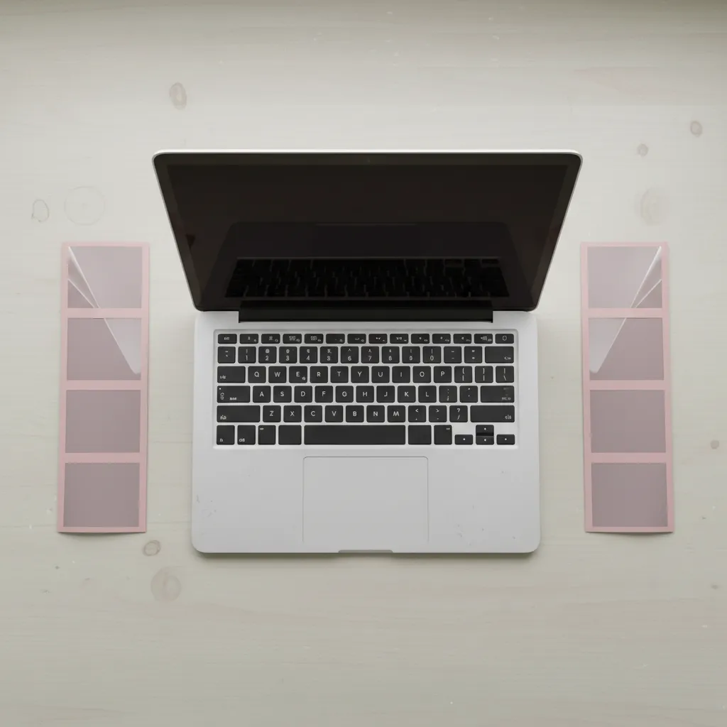 Side-by-side showing original selfie transformed into AI webcam Photo Booth collage strip