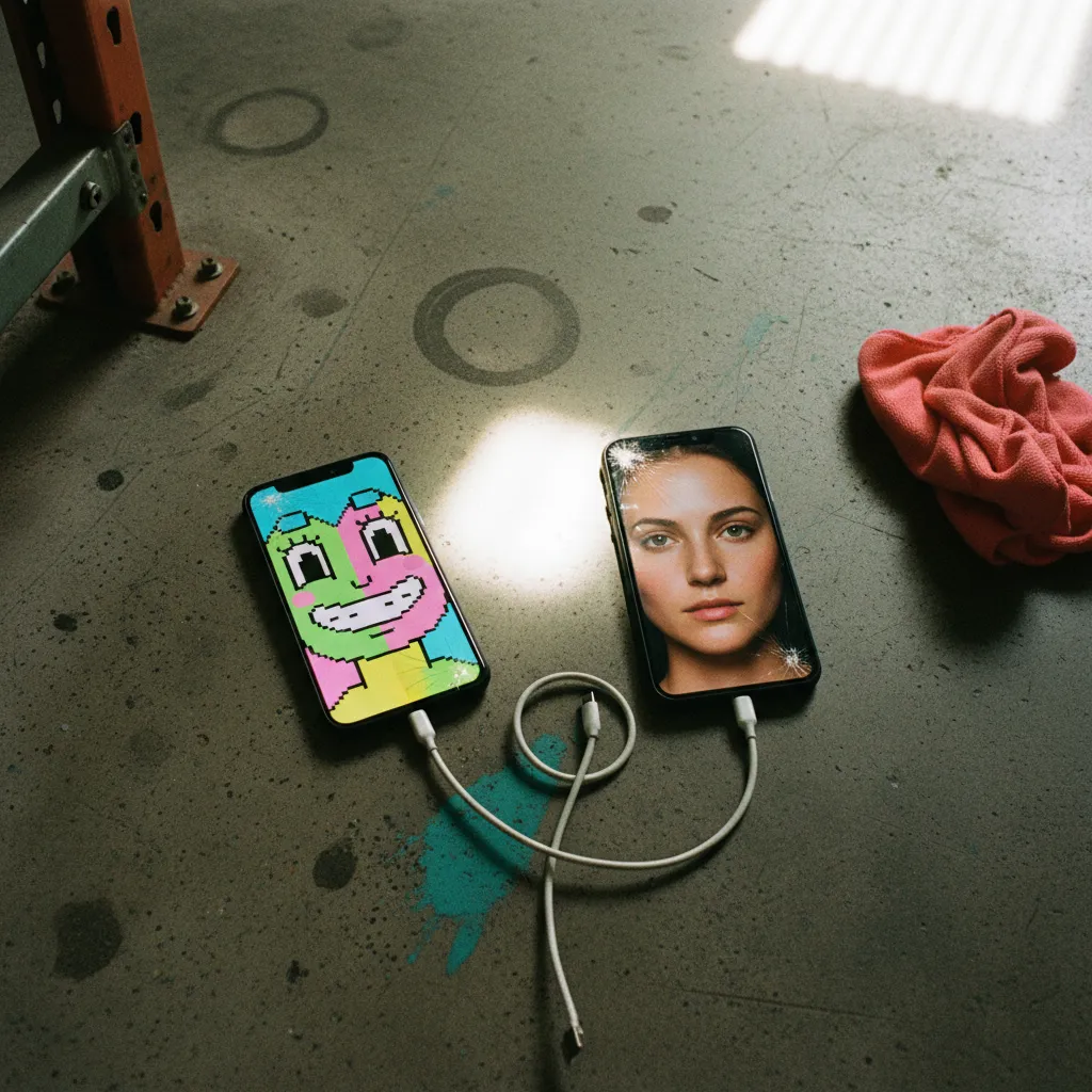 Side-by-side comparison of a cartoonish gender swap filter versus a hyper-realistic AI gender transformation portrait