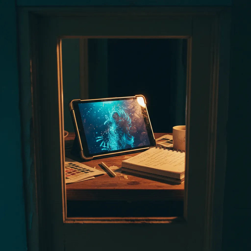 Animated AI mermaid underwater video with flowing hair and bioluminescent lighting