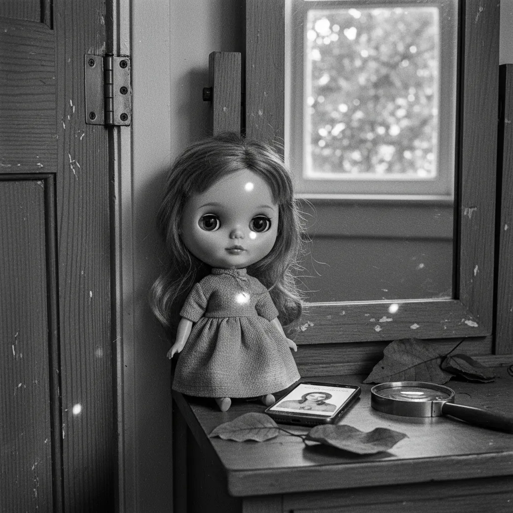 Side-by-side comparison of original selfie and AI Blythe doll transformation for TikTok