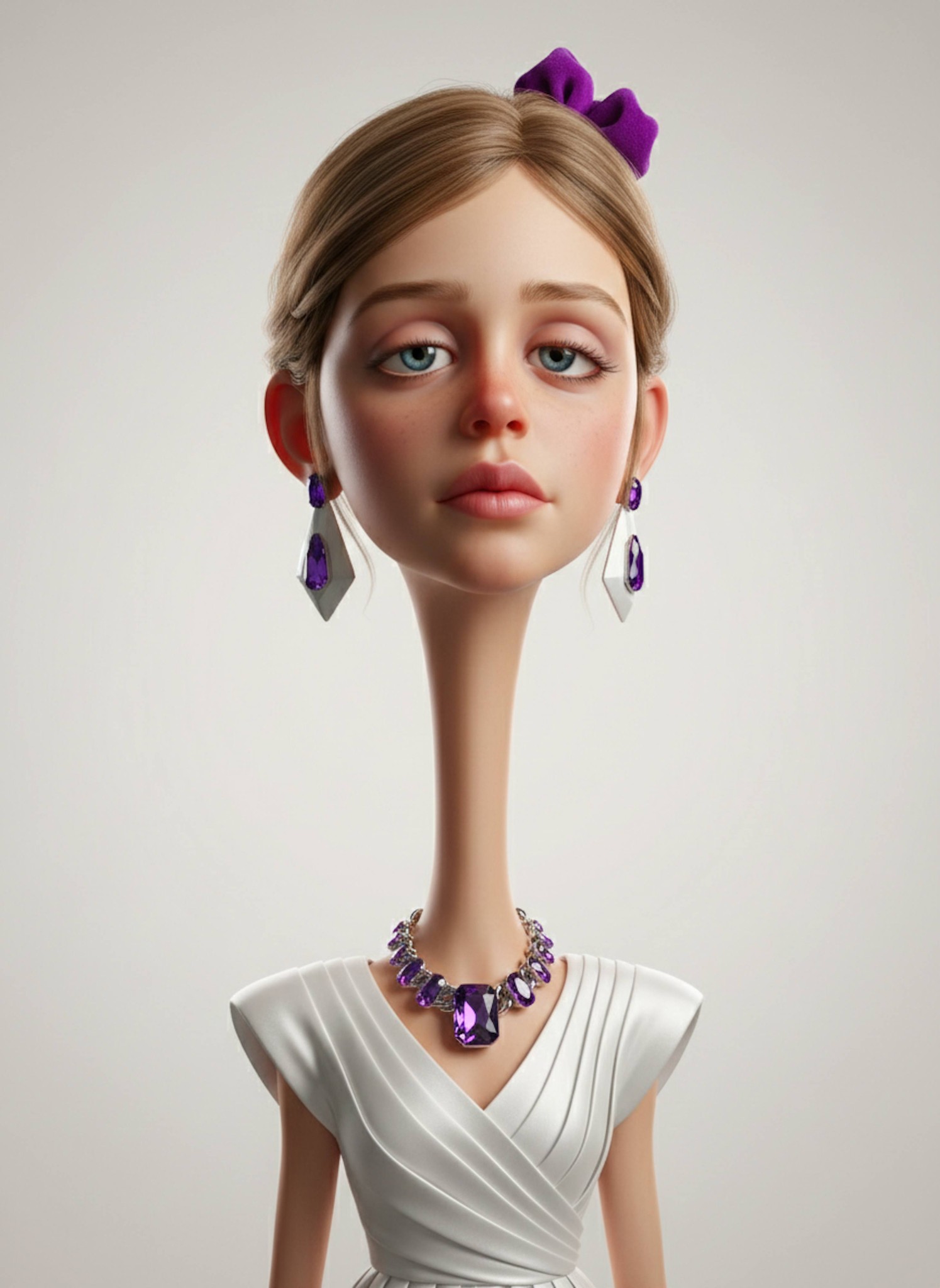 Stylized 3D caricature of person as mystical pharaoh with glowing symbols and cosmic effects