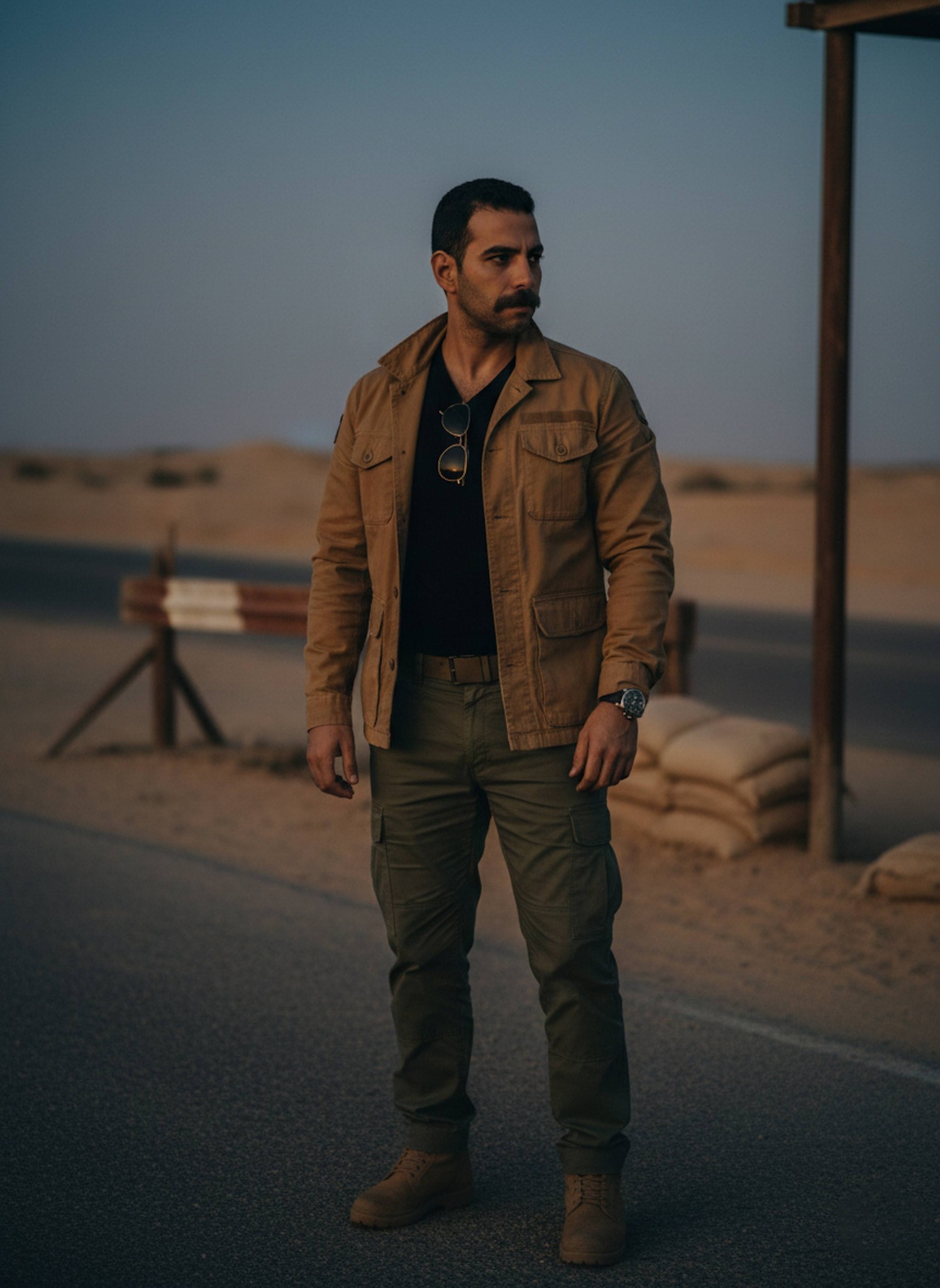 Documentary portrait at a Western Desert observation post monitoring a strategic border zone in harsh conditions